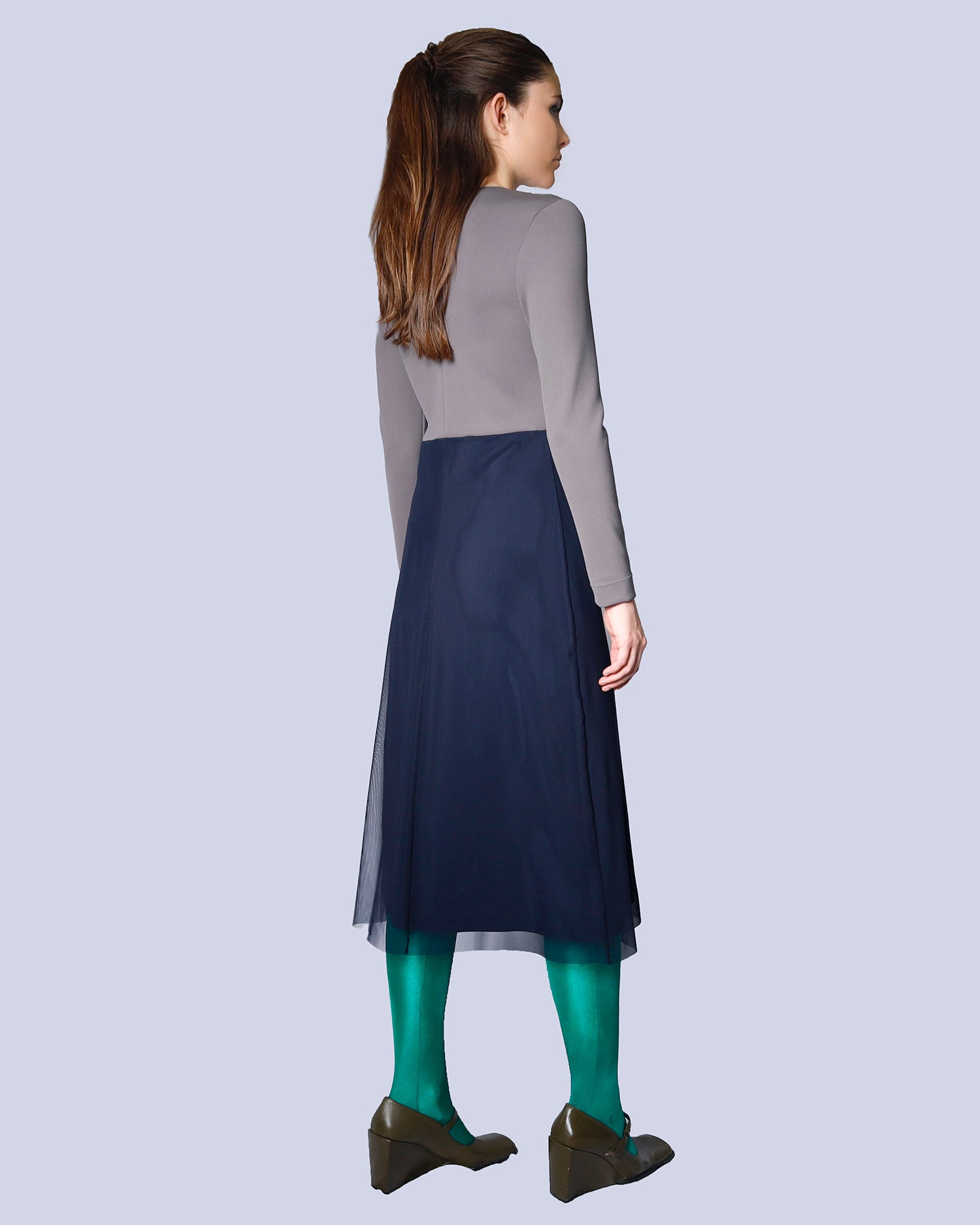 Maison Marie Saint Pierre | Dress | MICKAEL | Grey | Navy 