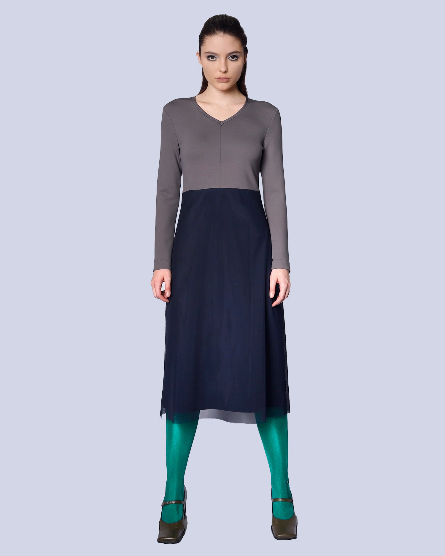 Maison Marie Saint Pierre | Dress | MICKAEL | Grey | Navy 