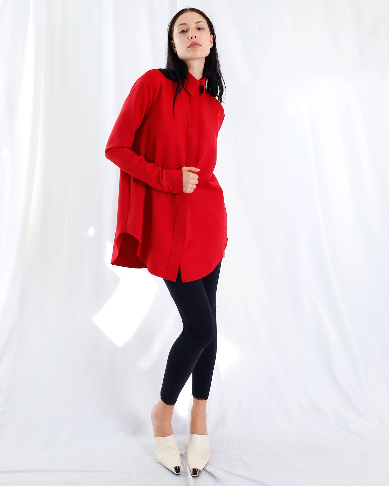 Maison Marie Saint Pierre | Leggings | GEORGE | Black | Top | TILE | Red