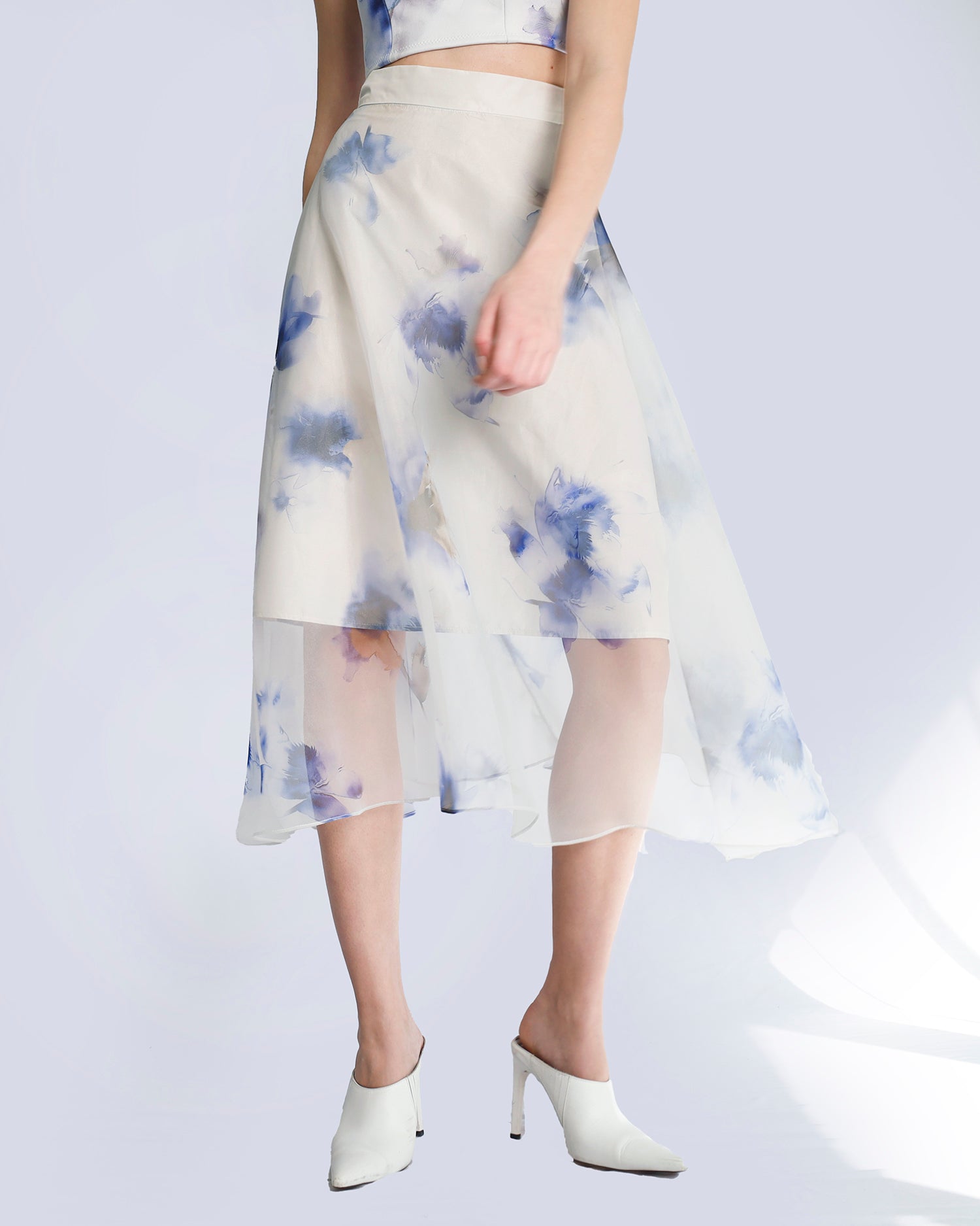 Maison Marie Saint Pierre | Skirt | JARINA | Aqua Lily Blue