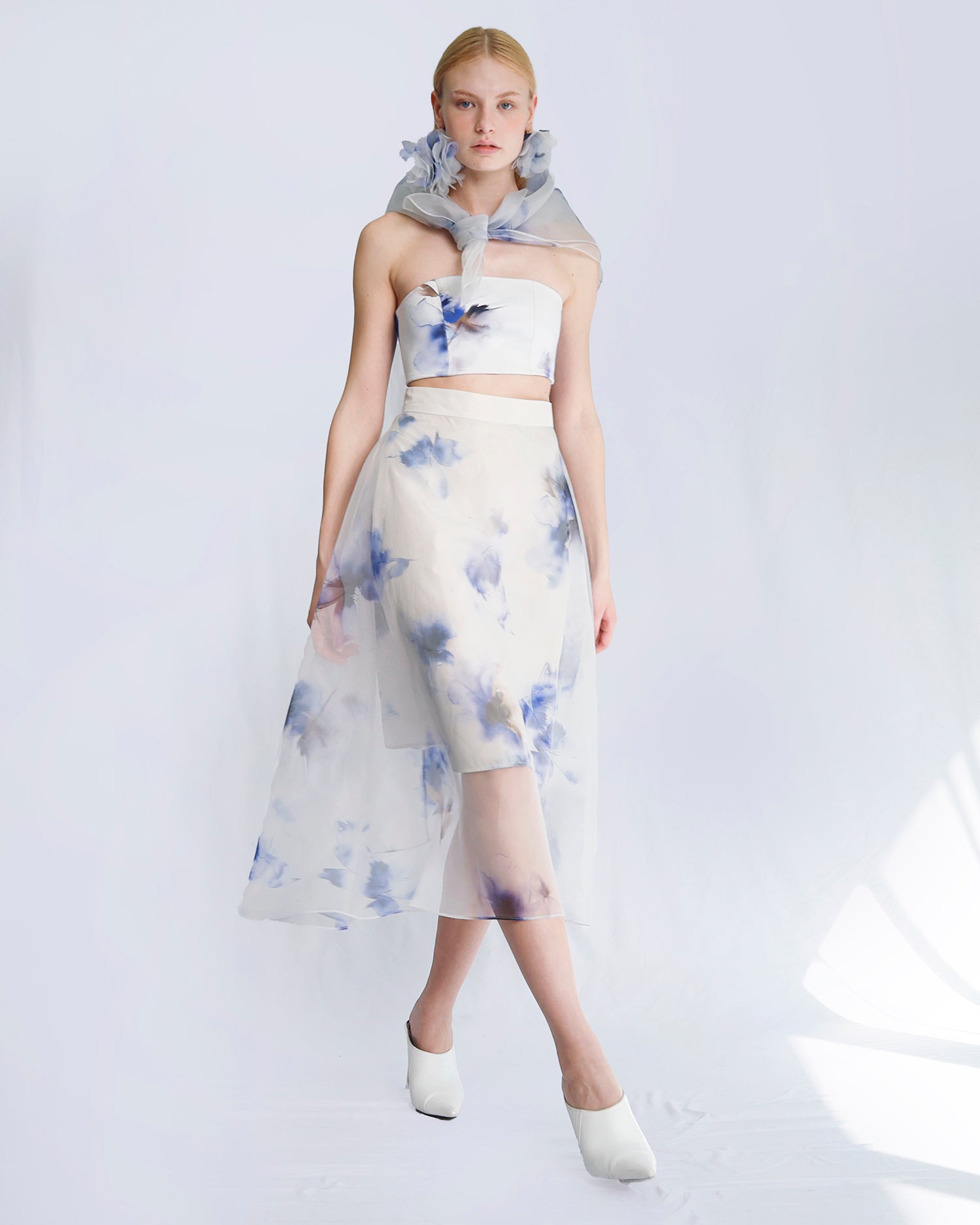 Maison Marie Saint Pierre | Skirt | JARINA | Aqua Lily Blue