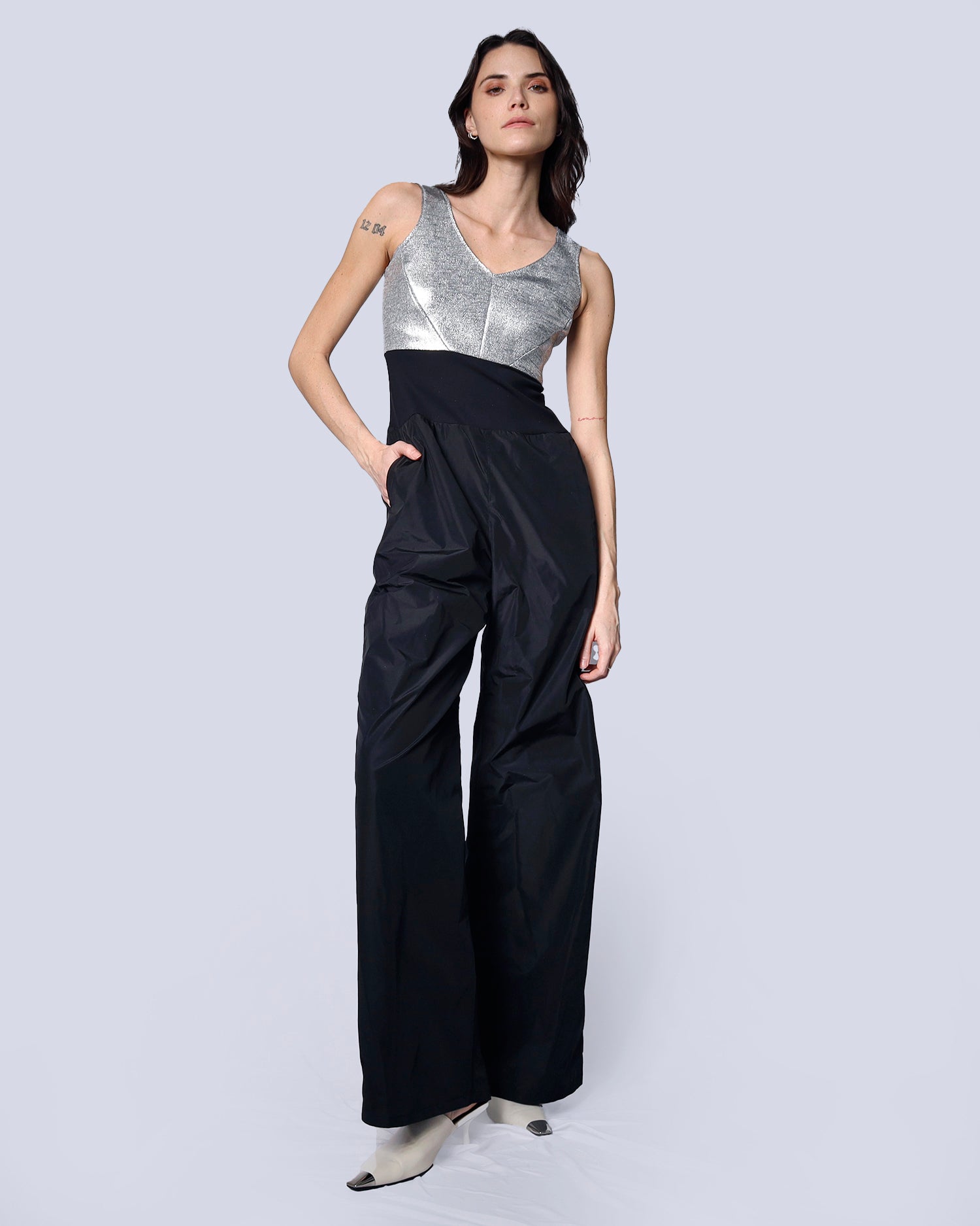 Maison Marie Saint Pierre | Jumpsuit | JOSUE | Silver | Black