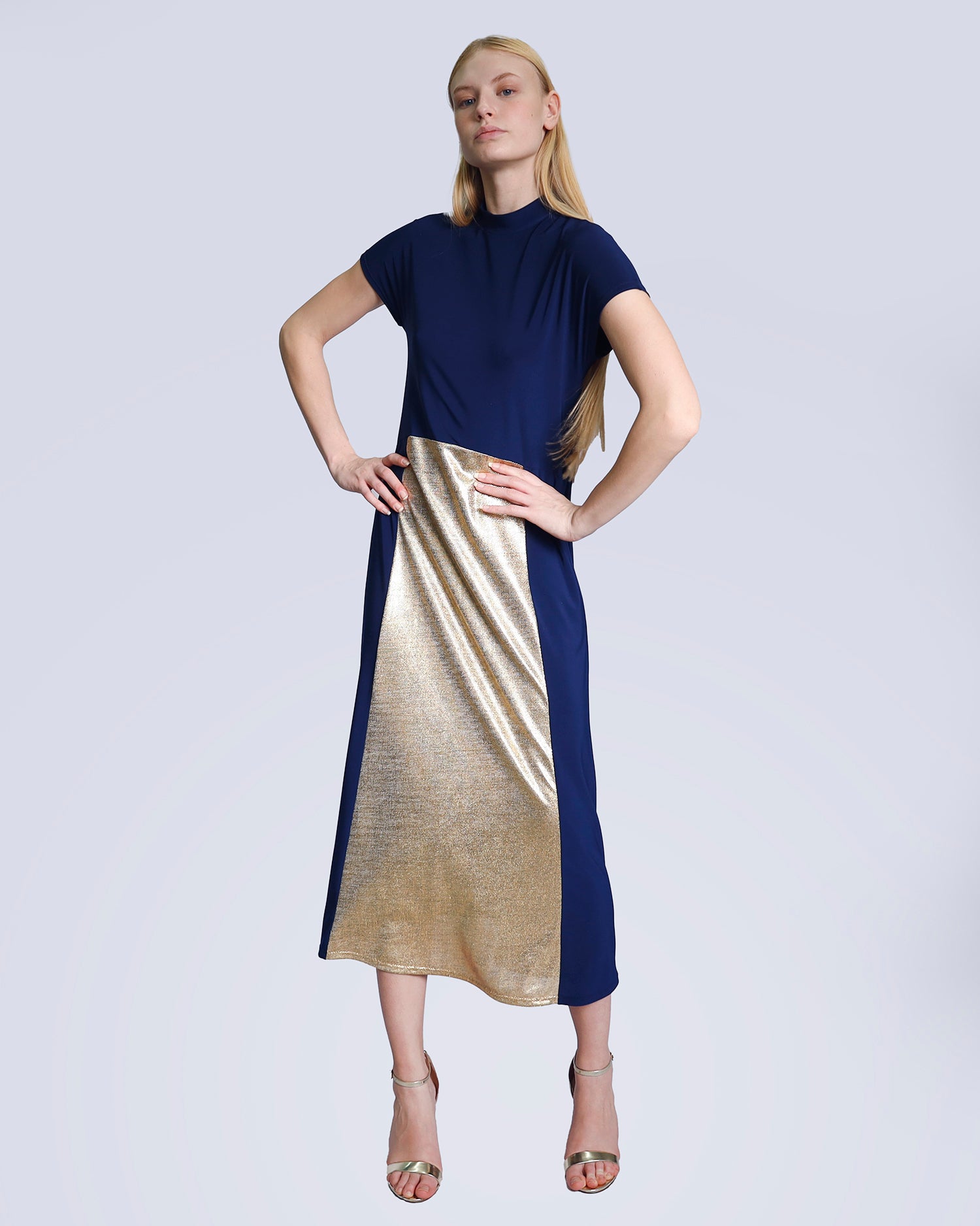 Maison Marie Saint Pierre | Dress | JAMINI | Navy | Gold