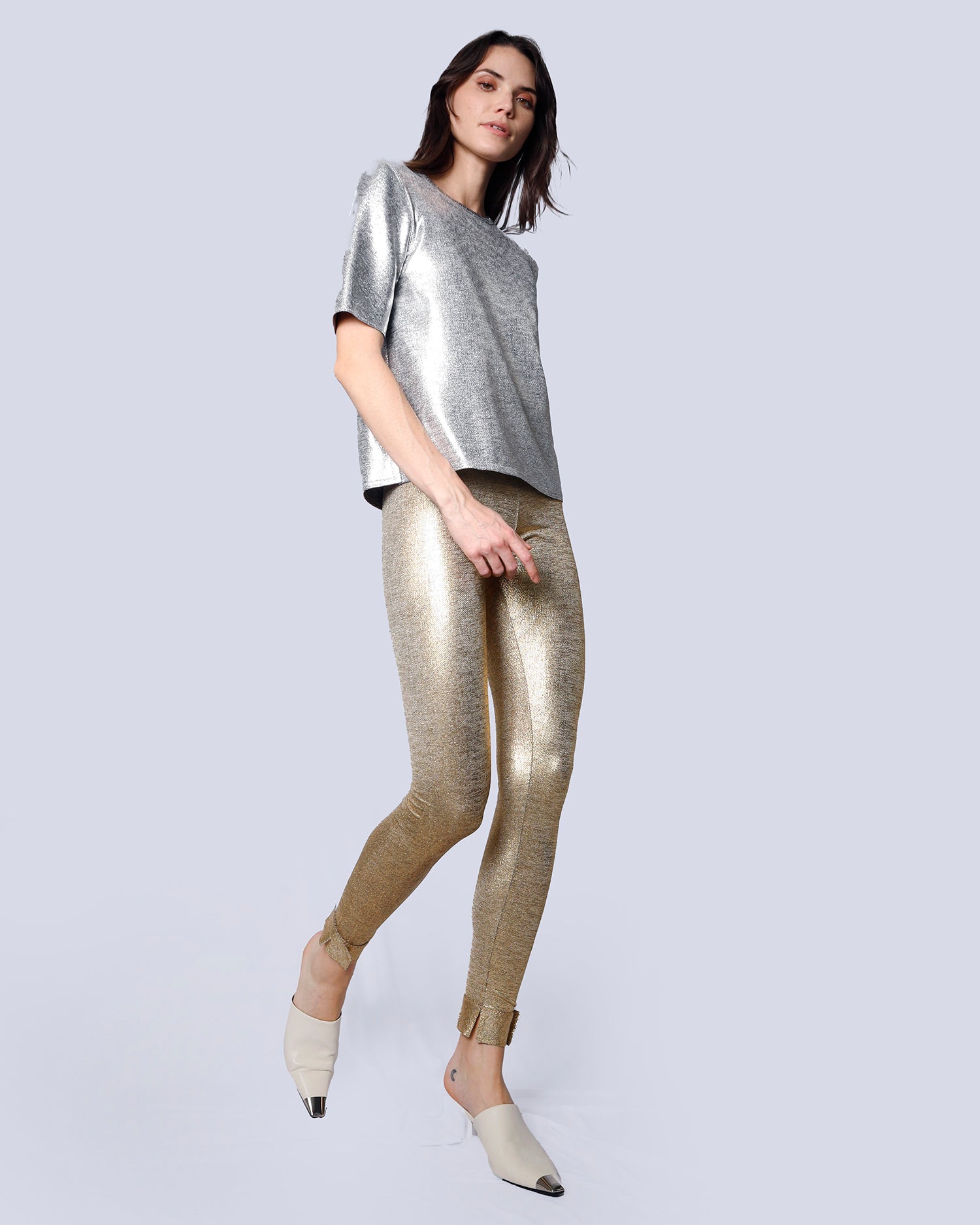 Maison Marie Saint Pierre | Top | JAVIKANE | Silver | Leggings | JEZEBEL | Gold