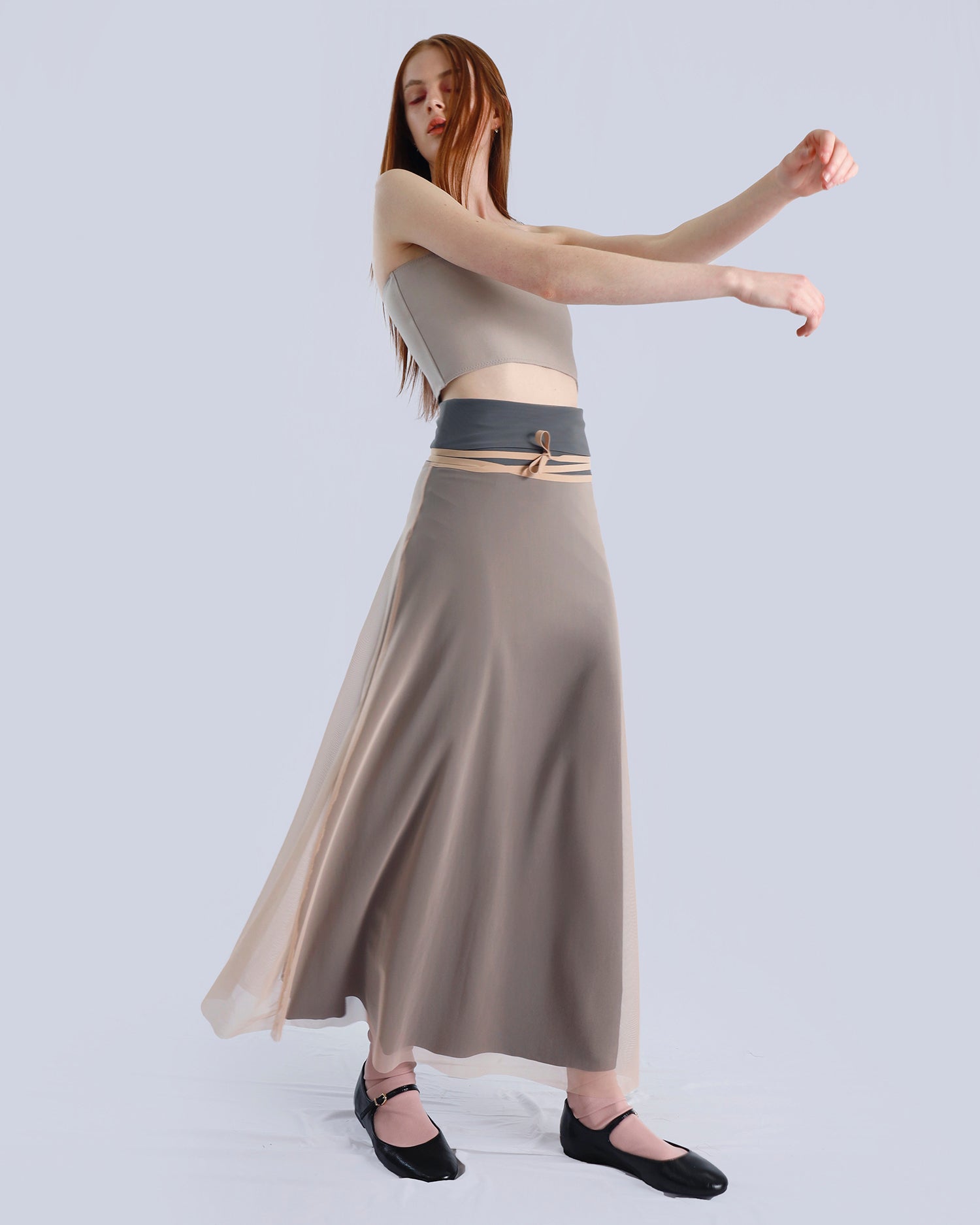 Maison Marie Saint Pierre | Skirt | OLESTINE | Blossom | Steel