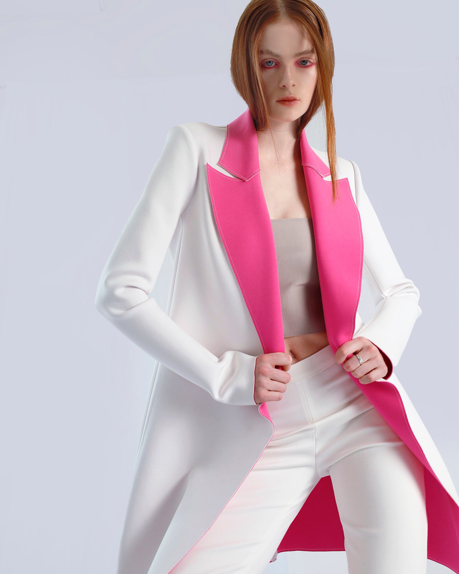 Maison Marie Saint Pierre | Coat | OCTO | White | Pink