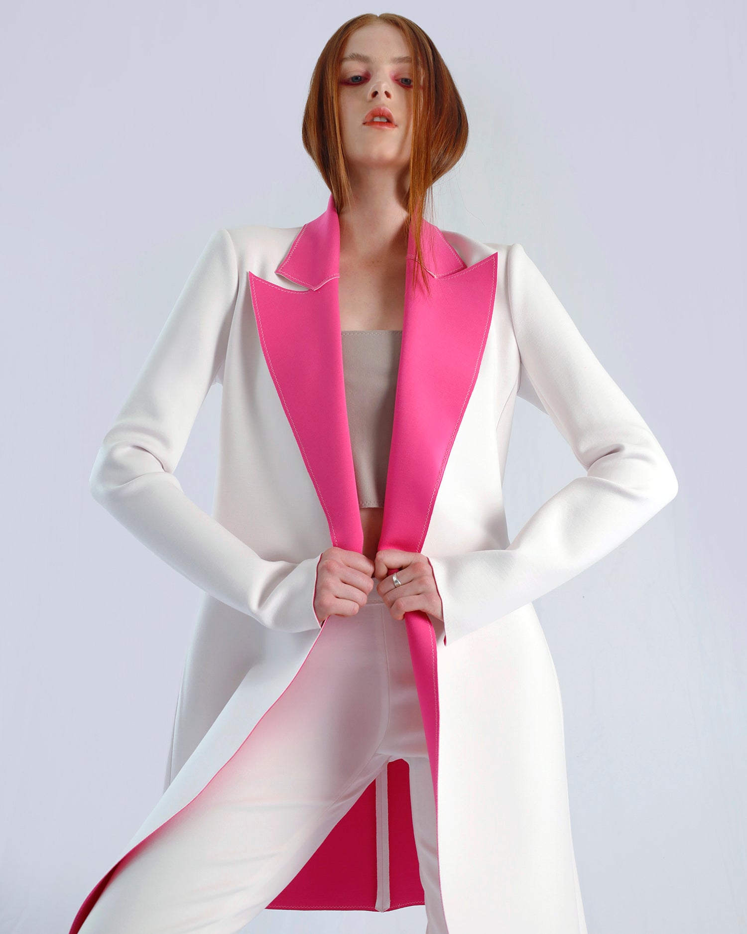 Maison Marie Saint Pierre | Coat | OCTO | White | Pink