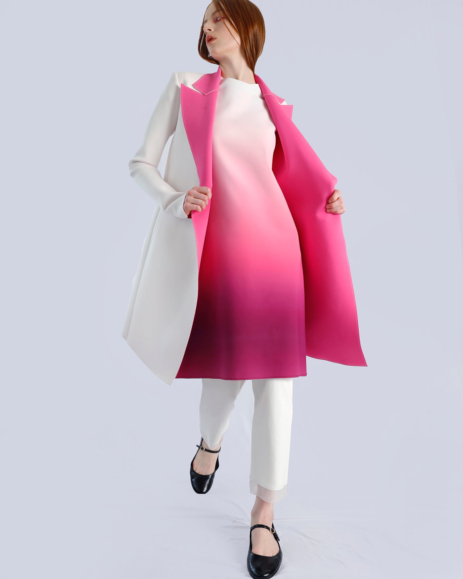 Maison Marie Saint Pierre | Coat | OCTO | White | Pink| Dress | OLSIE | Ombre Rose