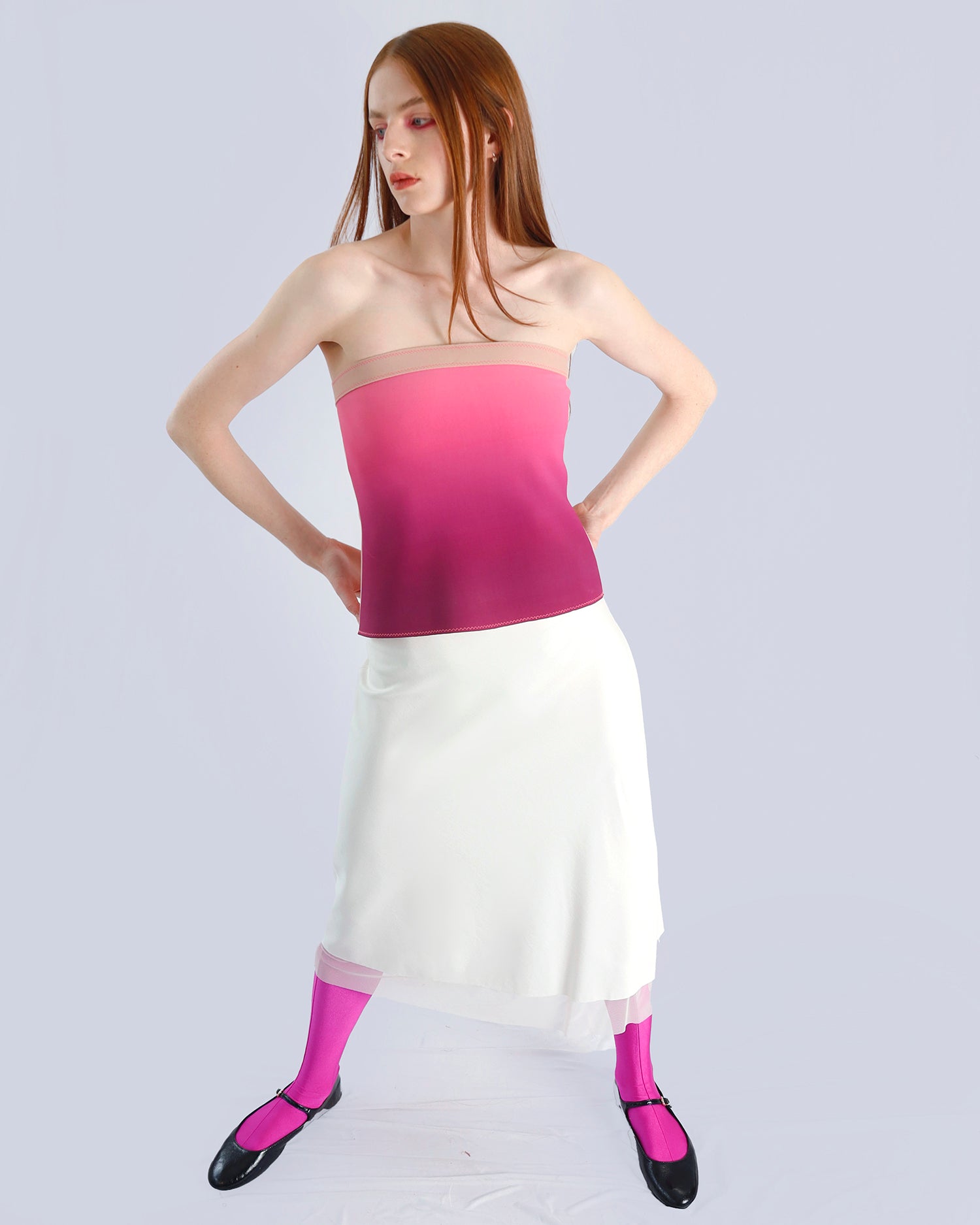 Maison Marie Saint PIerre | Top | OSMARA | Ombre Rose | Skirt | ARCHY2 | White