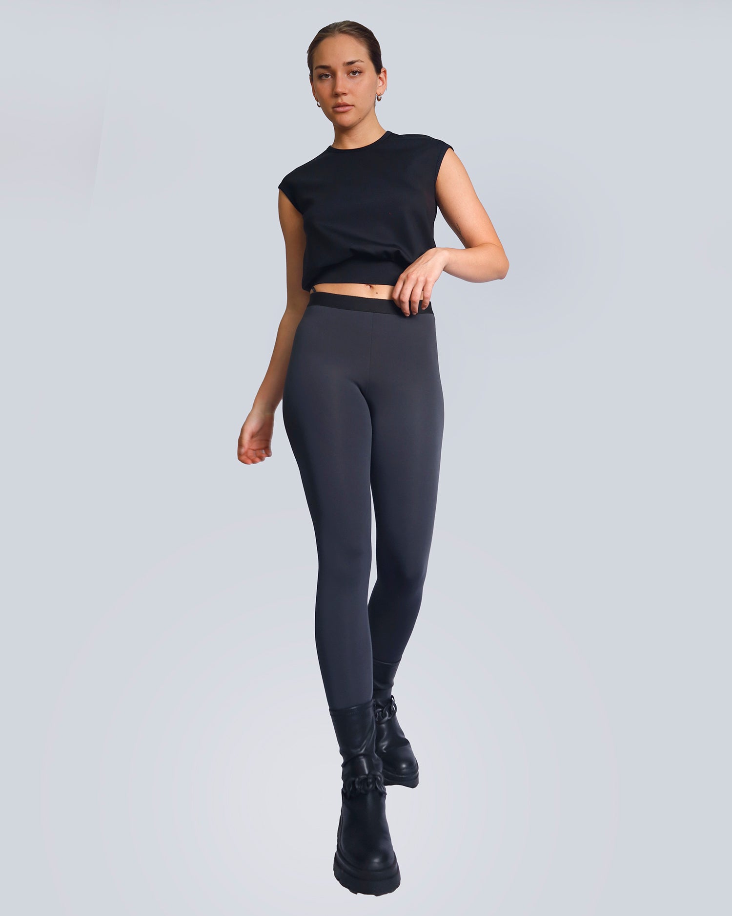 Maison Marie Saint Pierre | Leggings &amp; Pants | PALMATER | Dark Charcoal | Top | OKA3 | Black