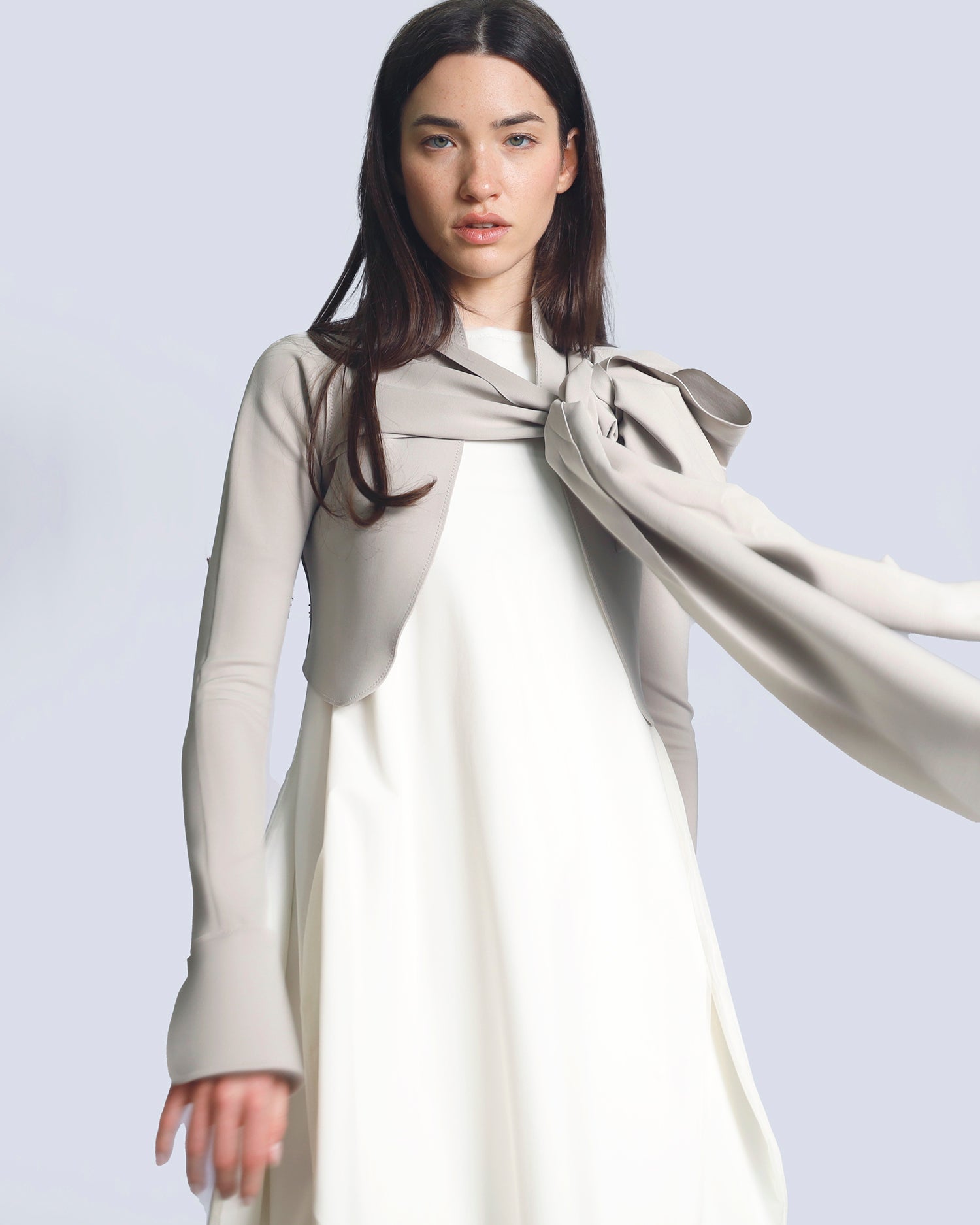 Robe Vair2 | White | Jacket LYLE | Fog | Maison Marie Saint Pierre