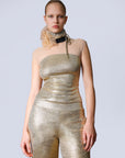 Maison Marie Saint Pierre | Pants | LUXURE | Gold | Top | LIVIA | Gold | Tinta | Necklace | LINDSAY | Multi