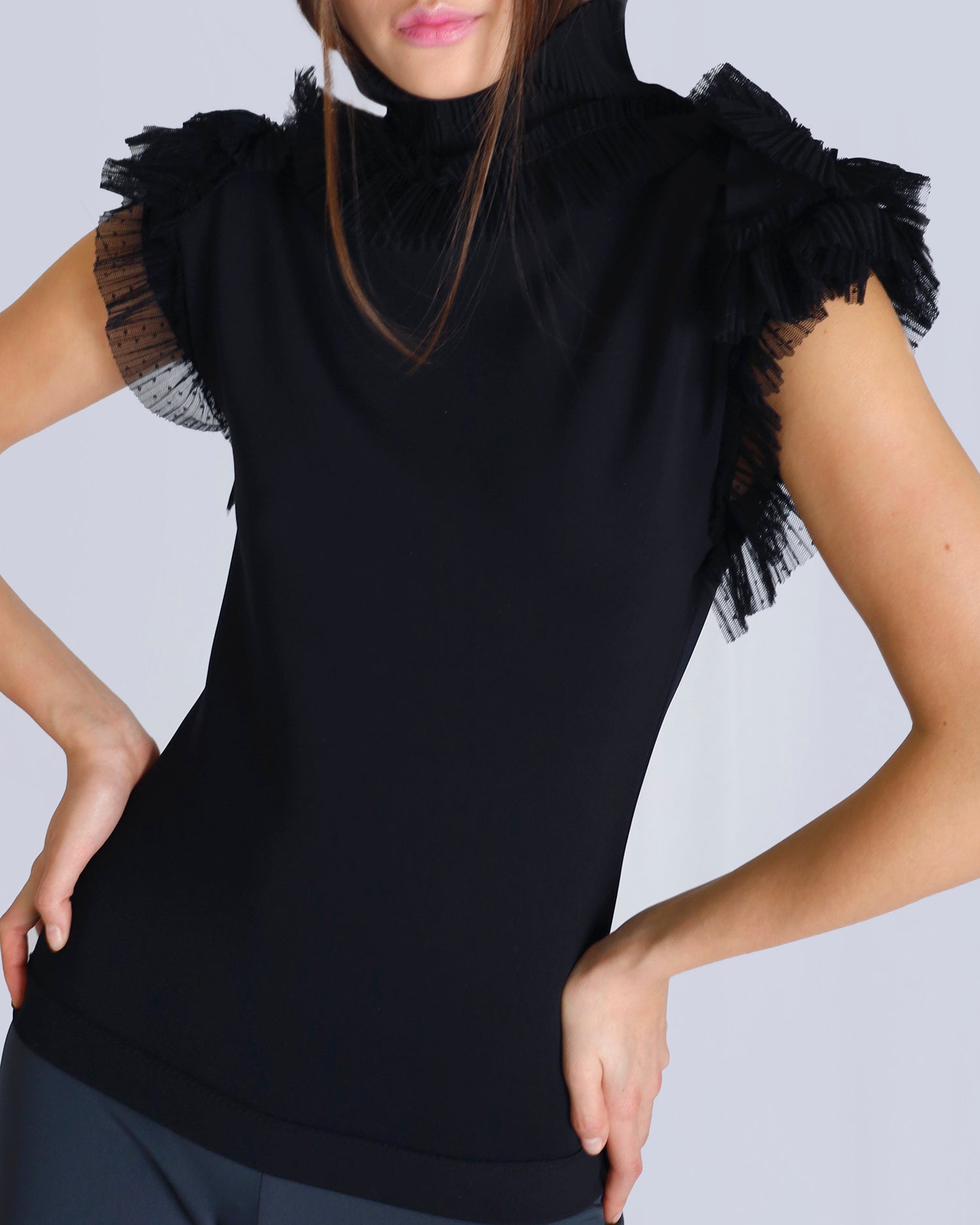 Maison Marie Saint Pierre | Pants | NESSA | Dark Charcoal | Dolly Pink | Top | NAMIR | Black