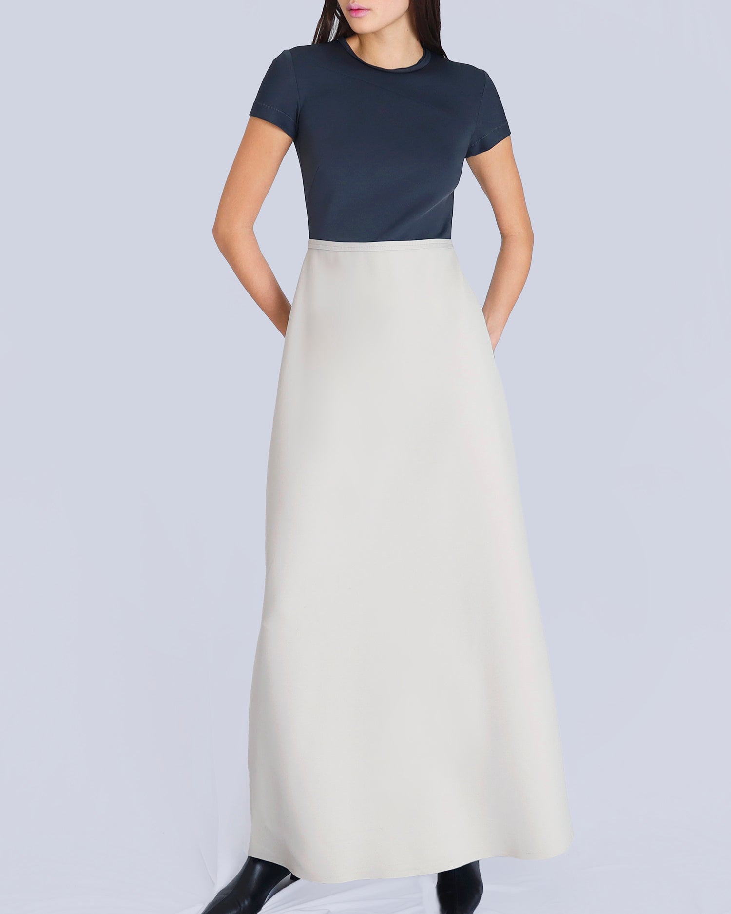 Maison Marie Saint PIerre | Dress | NOVA | Dark Charcoal | Fog