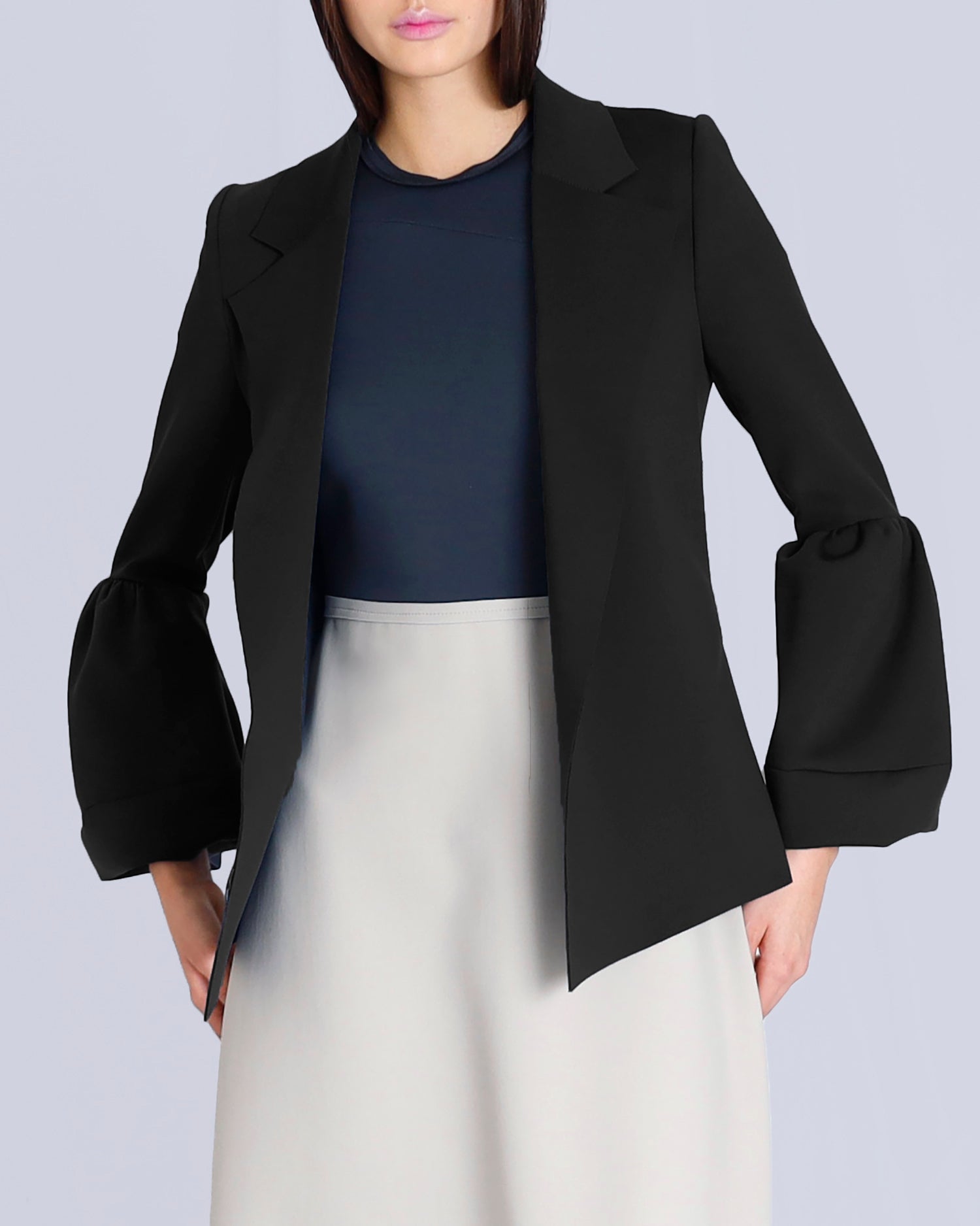 Maison Marie Saint PIerre | Dress | NOVA | Dark Charcoal | Fog | Jacket | NAMAARI | Black