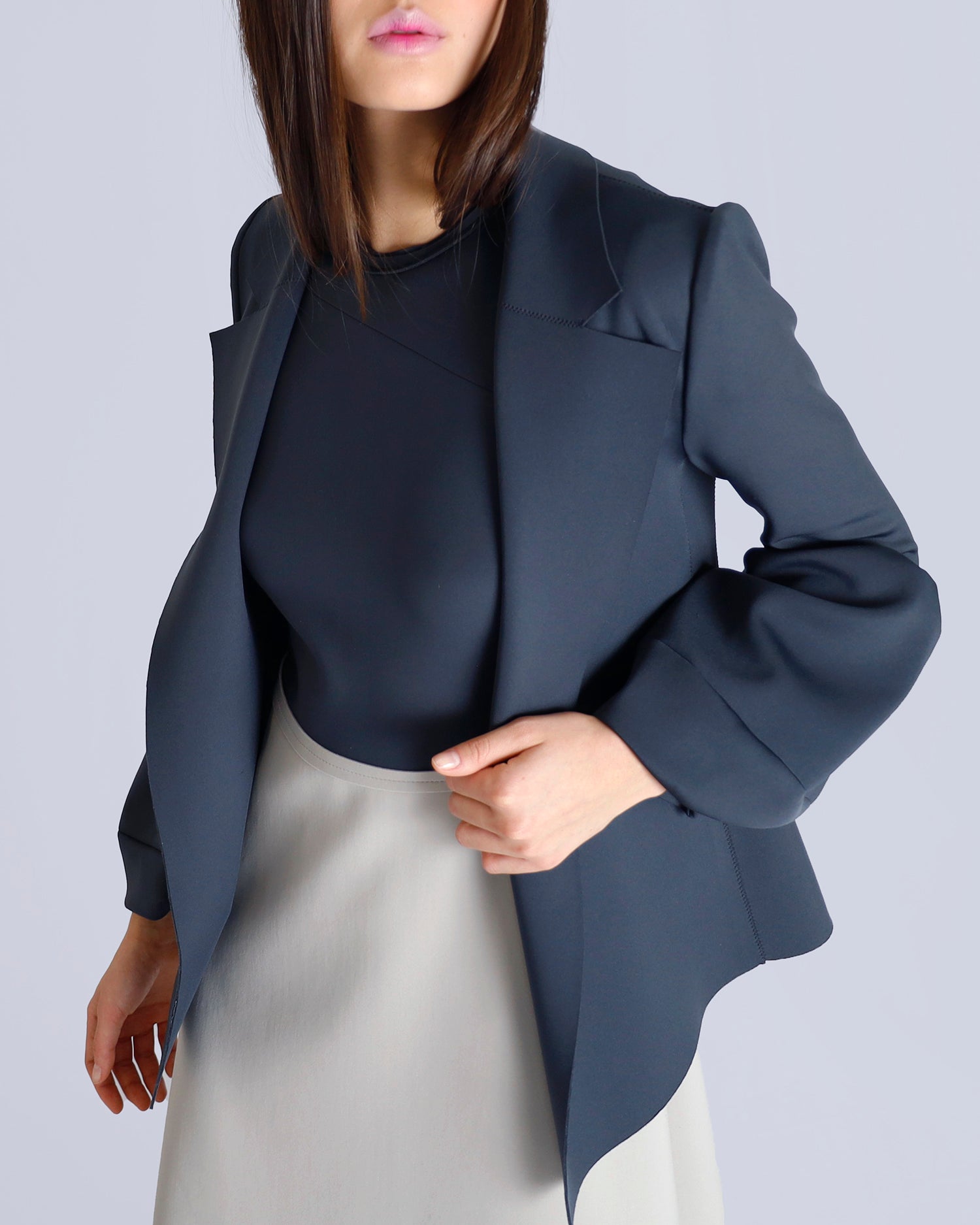 Maison Marie Saint PIerre | Dress | NOVA | Dark Charcoal | Fog | Jacket | NAMAARI | Dark Charcoal