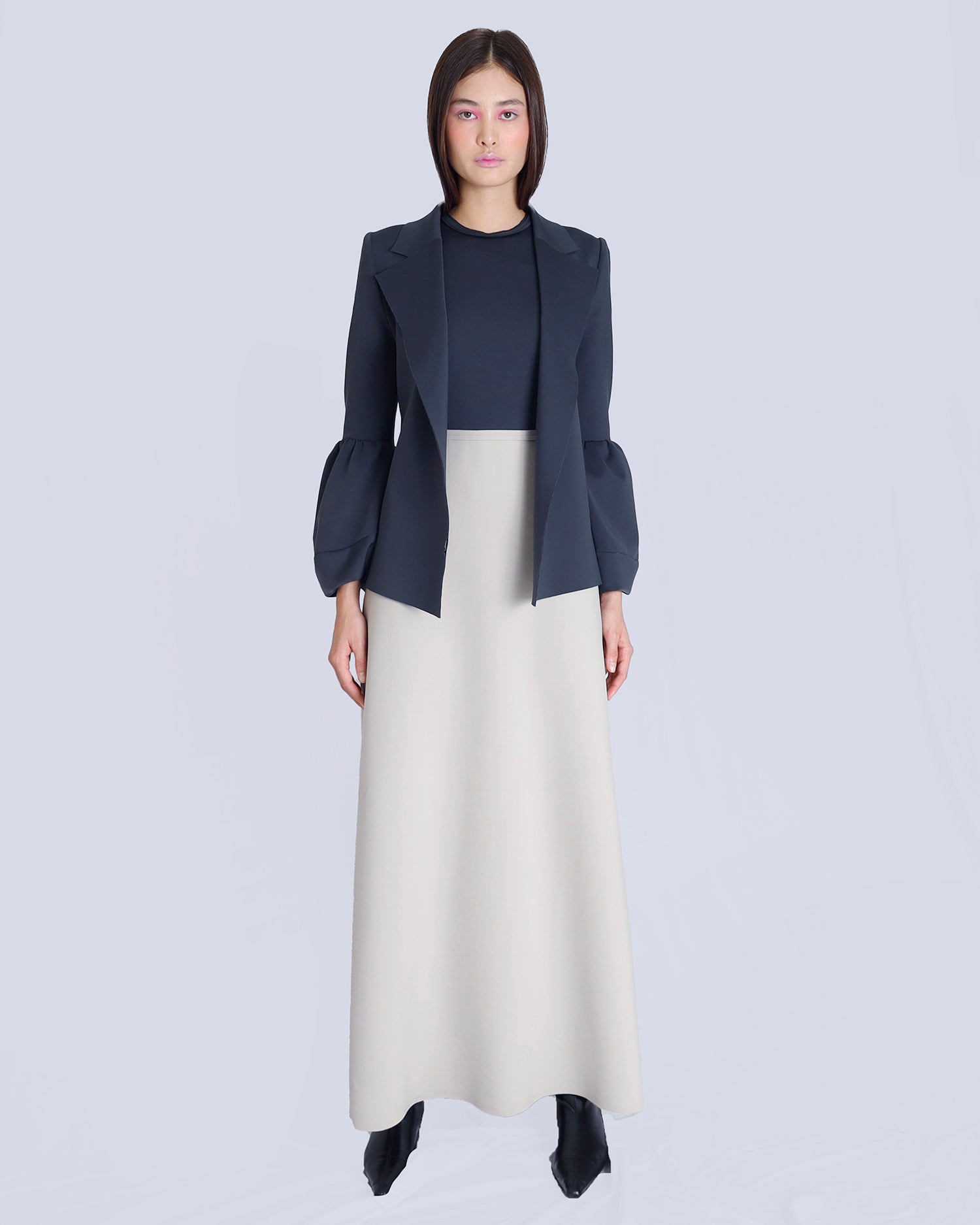 Maison Marie Saint PIerre | Dress | NOVA | Dark Charcoal | Fog | Jacket | NAMAARI | Dark Charcoal