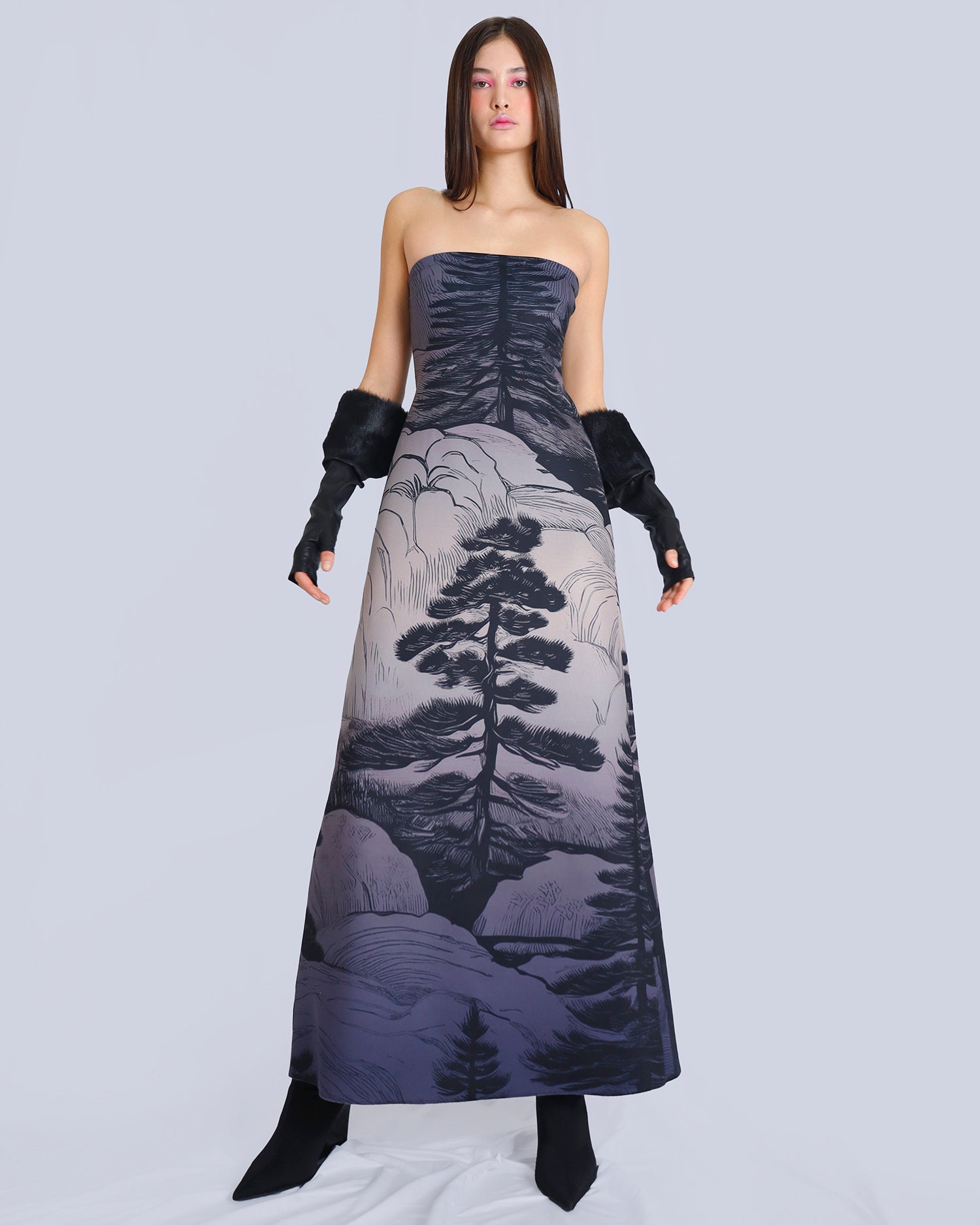 Maison Marie Saint Pierre | Dress | NANCY | Deep Blue Pine | Gloves | VICE | Black