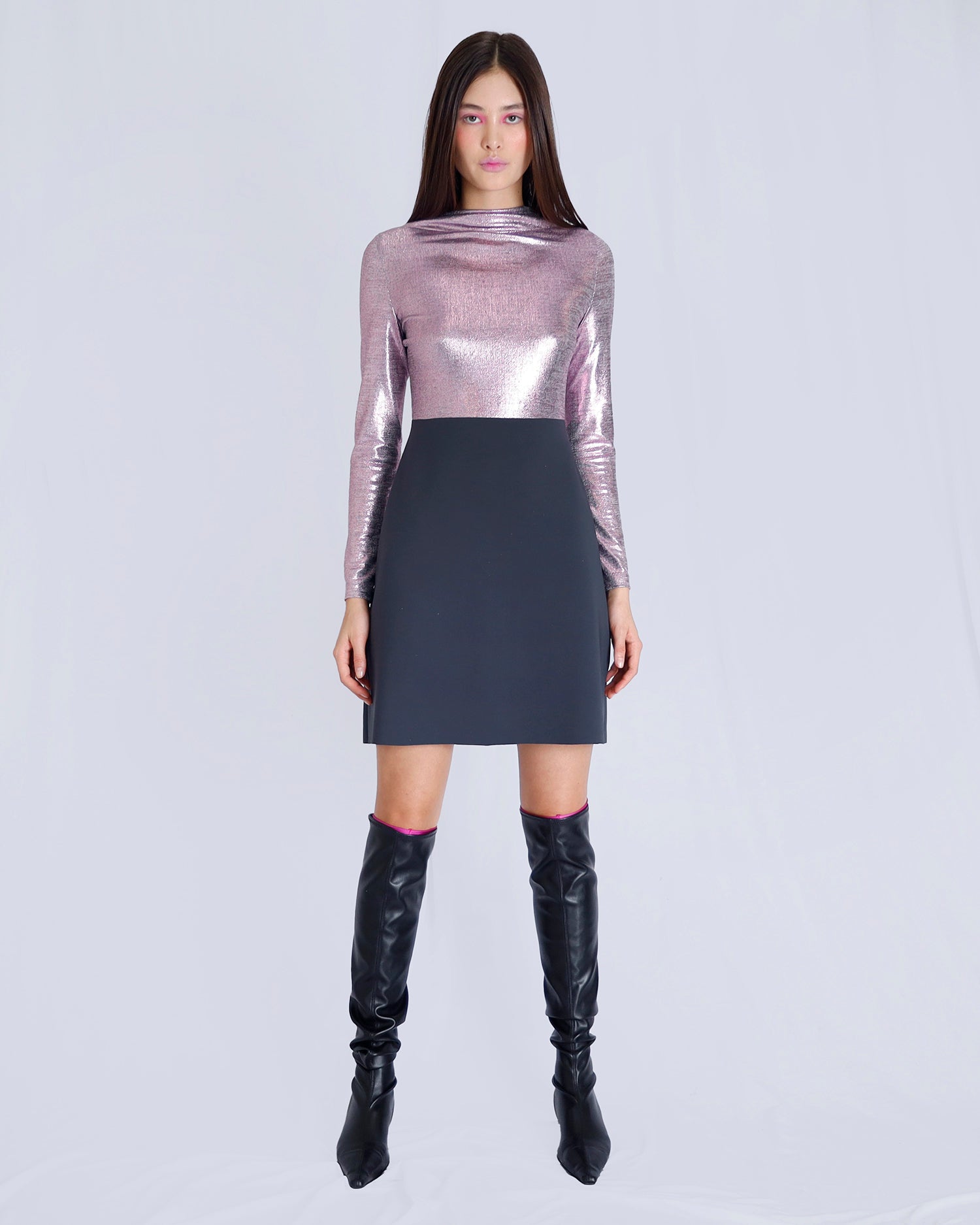 Maison Marie Saint Pierre | Dress | NIKITA | Pink | Dark Charcoal 