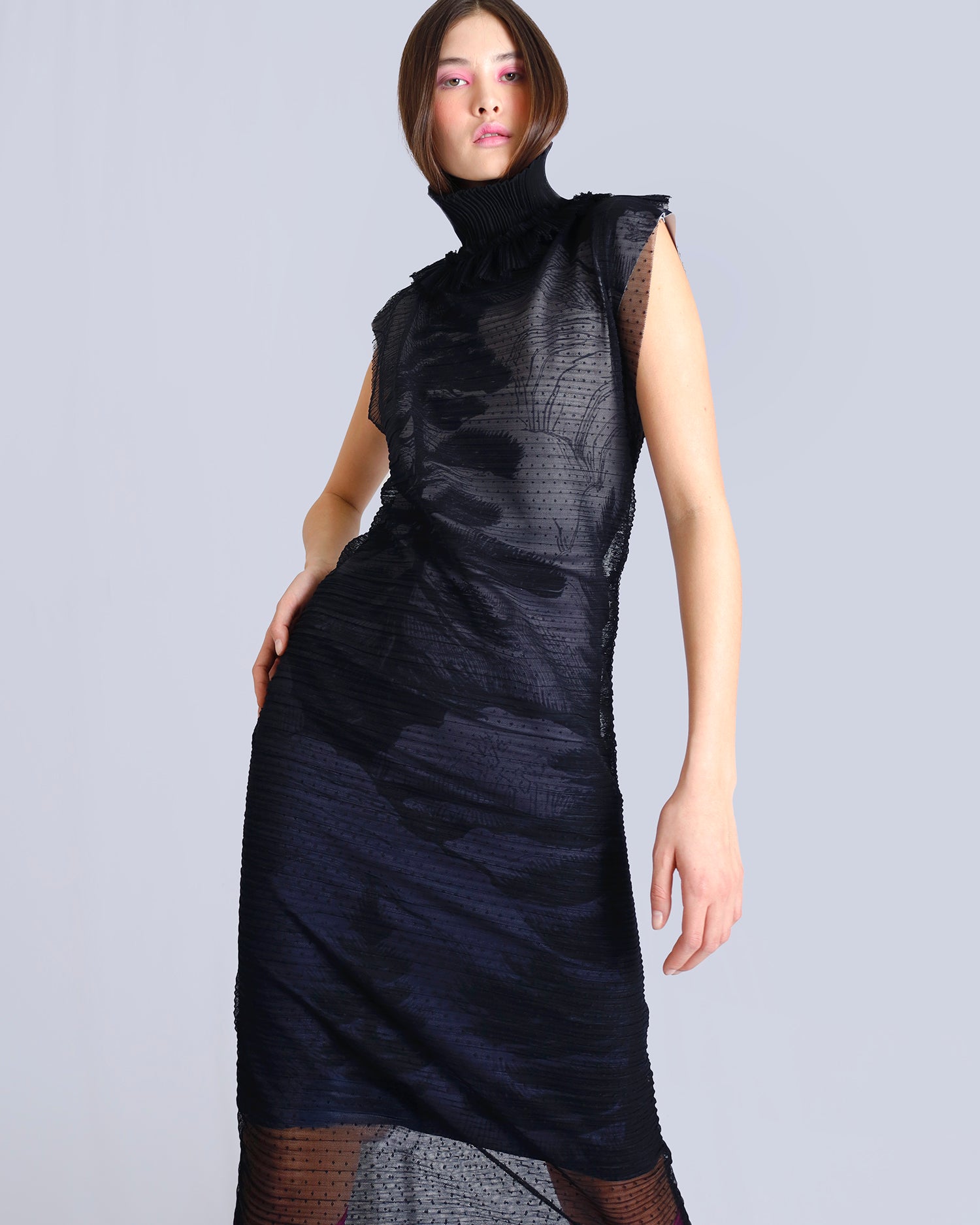 Maison Marie Saint Pierre | Dress | NAARAT | Deep Blue Pine | Black
