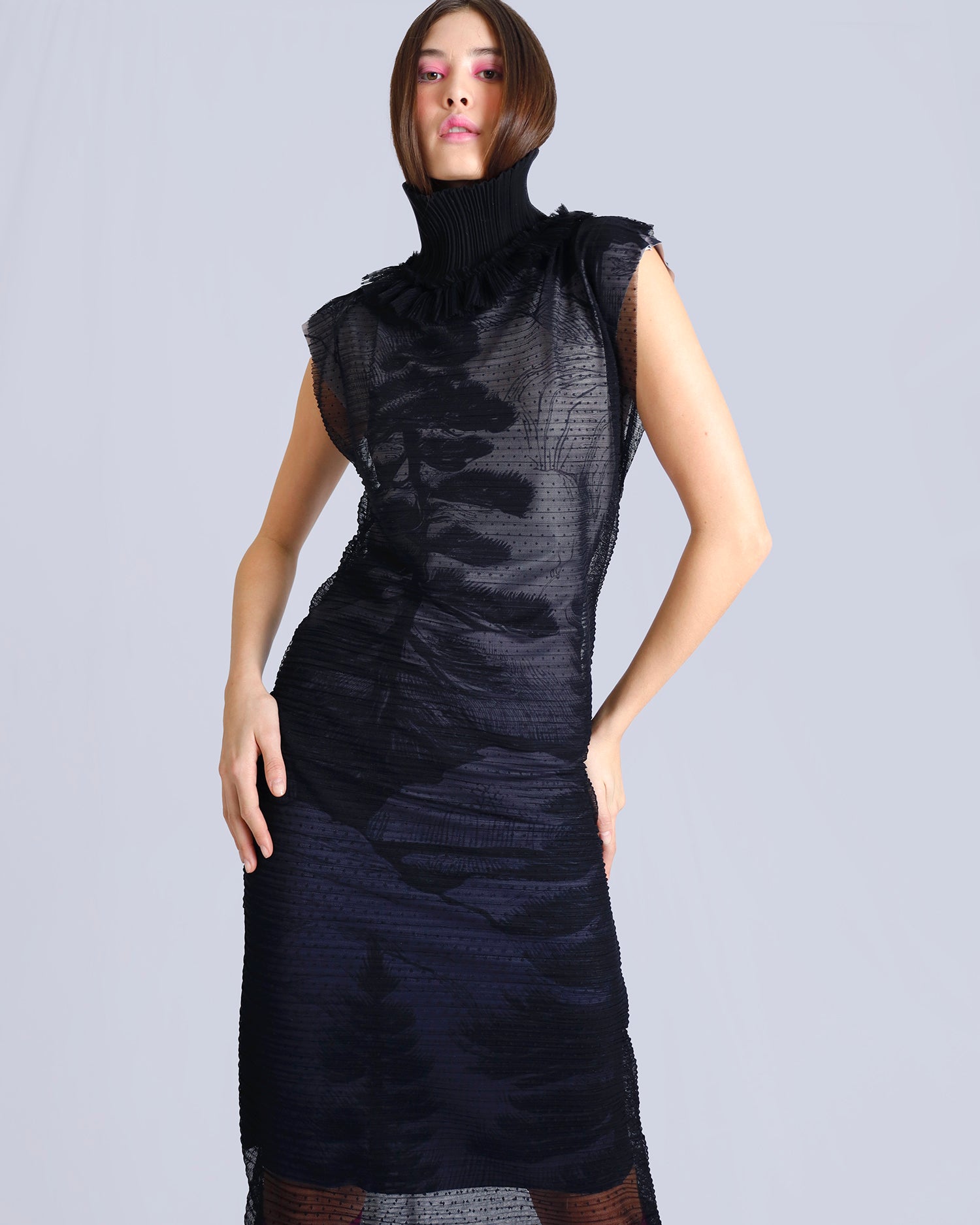 Maison Marie Saint Pierre | Dress | NAARAT | Deep Blue Pine | Black