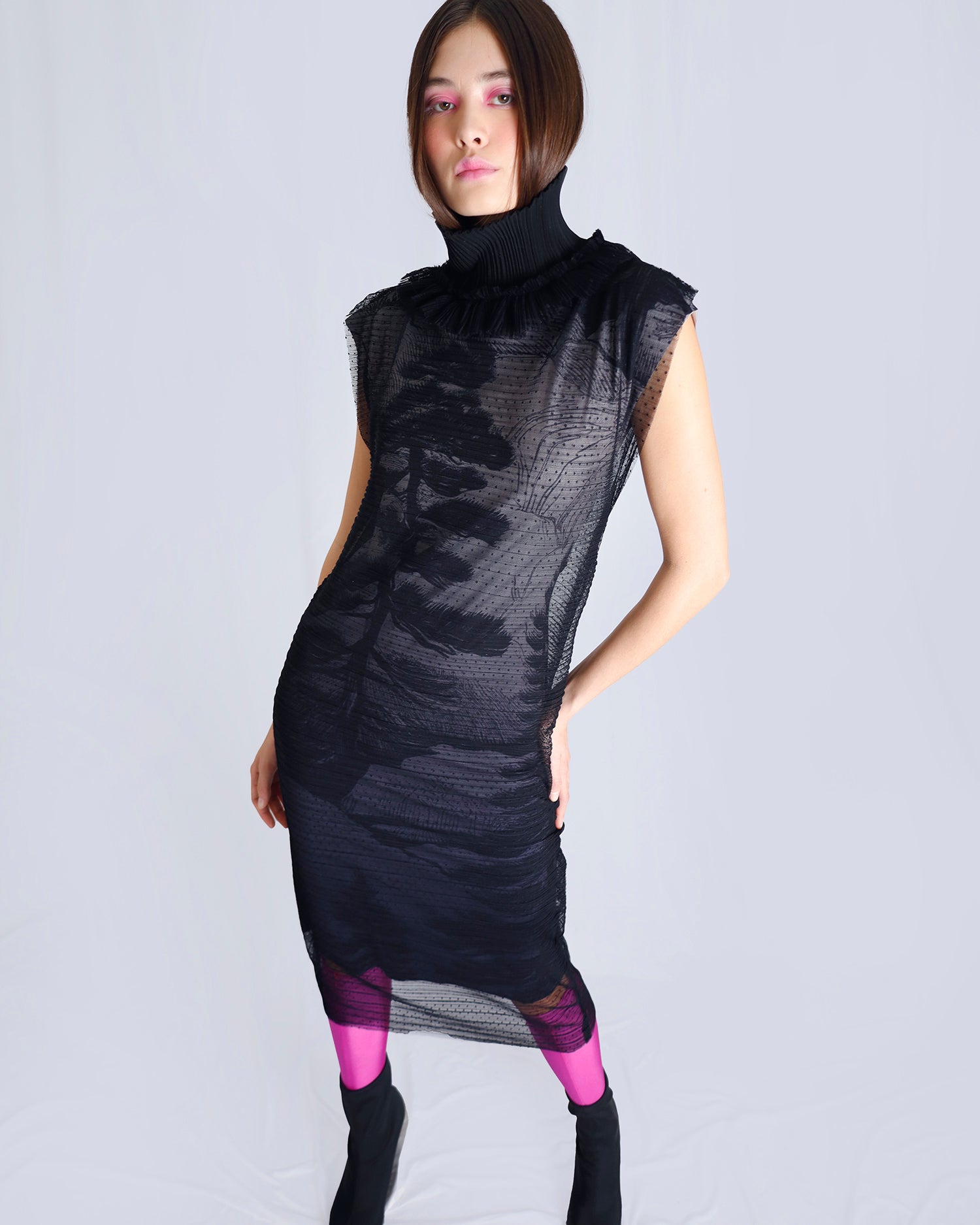 Maison Marie Saint Pierre | Dress | NAARAT | Deep Blue Pine | Black