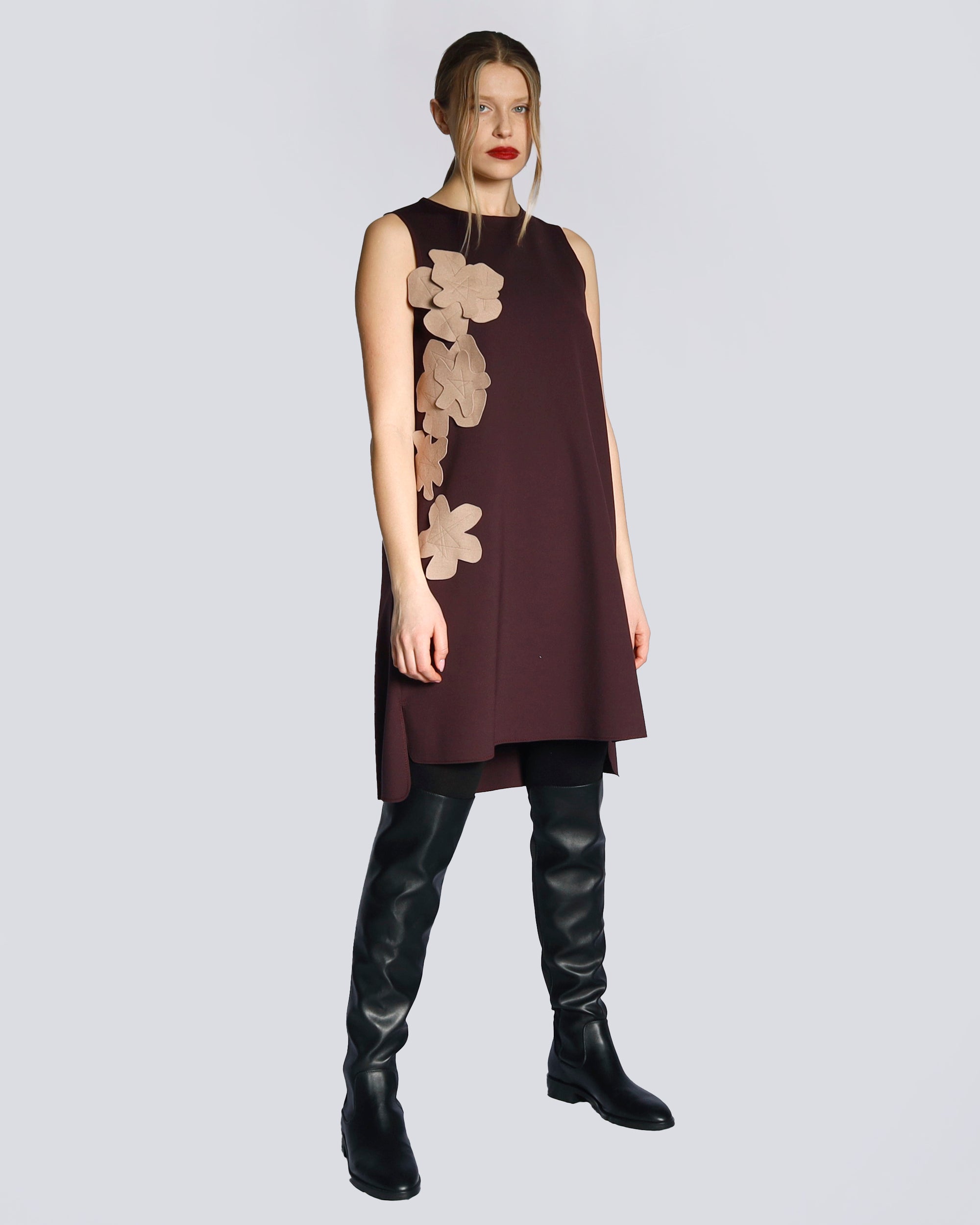 Maison Marie Saint Pierre | Dress | HOLDEN | Plum | Camel