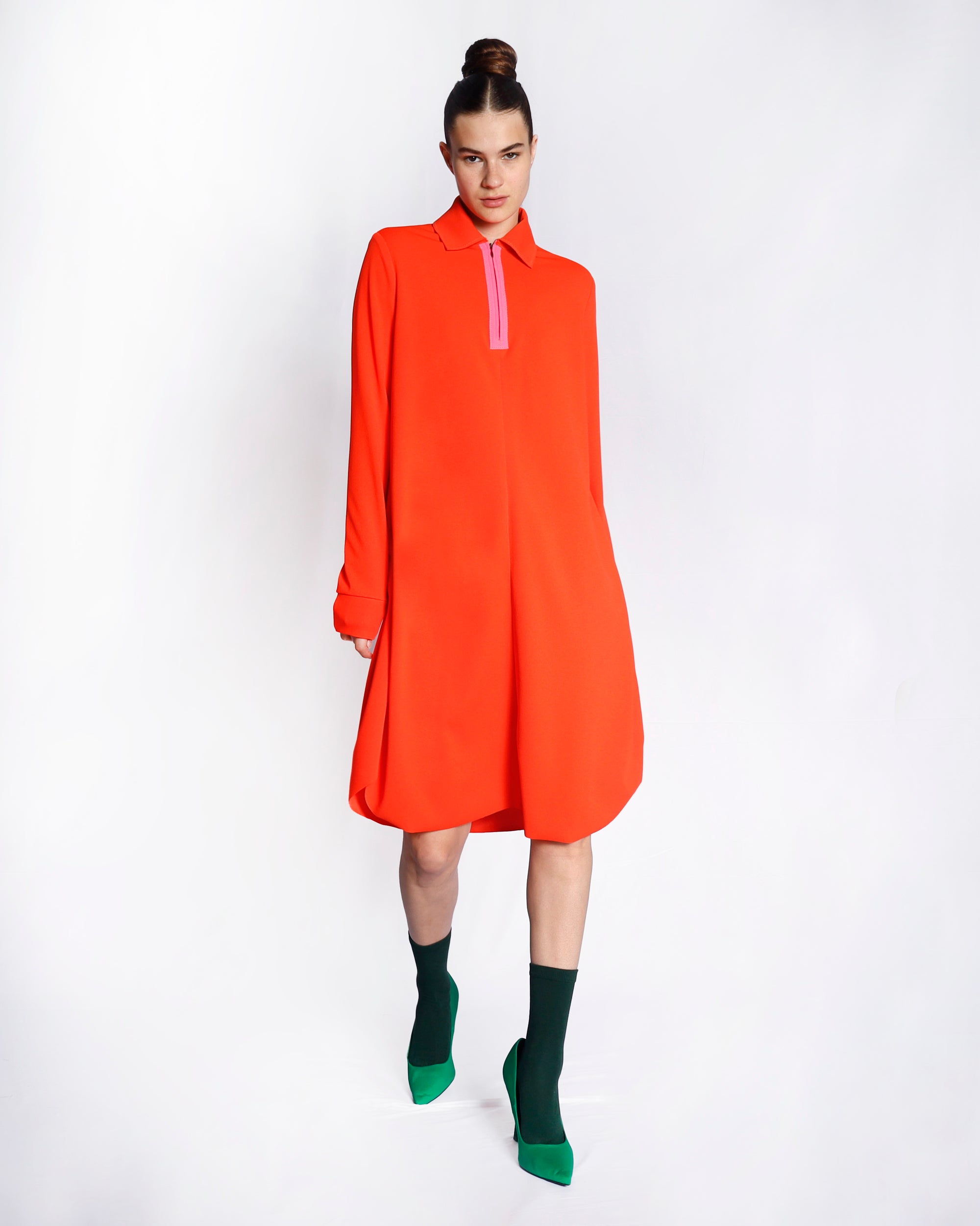 Maison Marie Saint Pierre | Dress | EDMUND | Orange | Pink Fluo