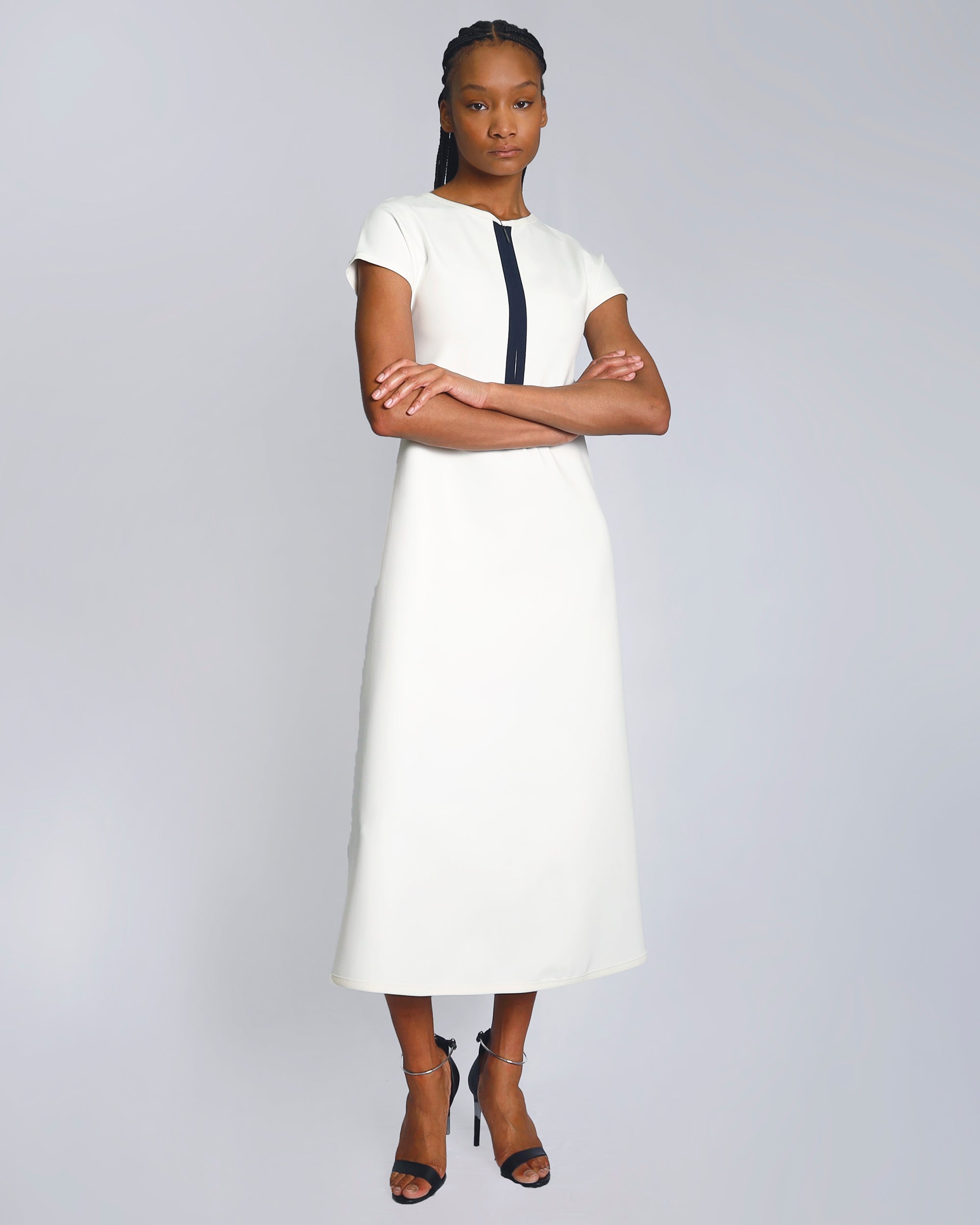 Maison Marie Saint Pierre | Dress | ERLAN | White | Navy