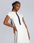 Maison Marie Saint Pierre | Dress | ERLAN | White | Navy