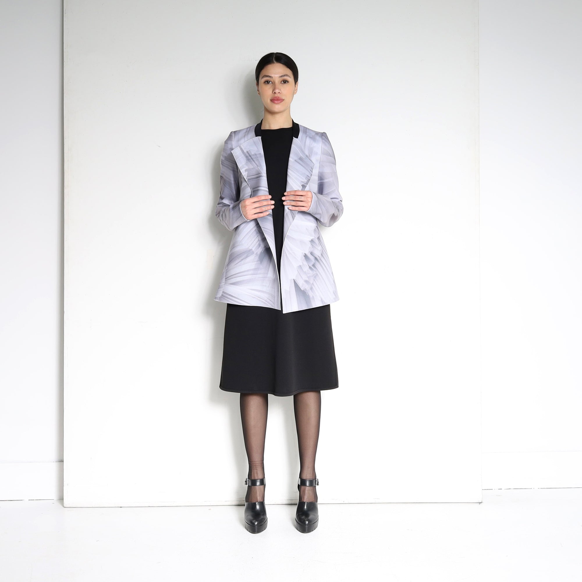 Jacket SINNIA2 | Black and White Pleated/Black | Maison Marie Saint Pierre