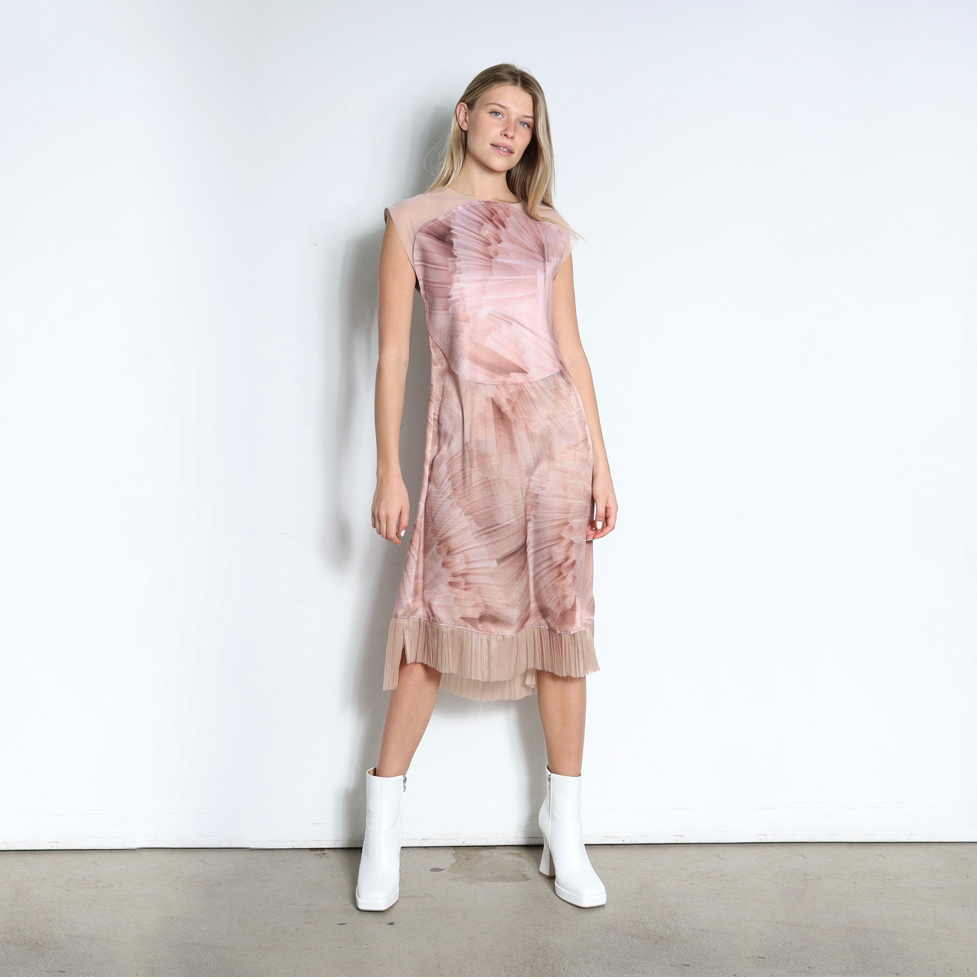 Dress SIA | Rose Pleated Print/Tinta | Maison Marie Saint Pierre