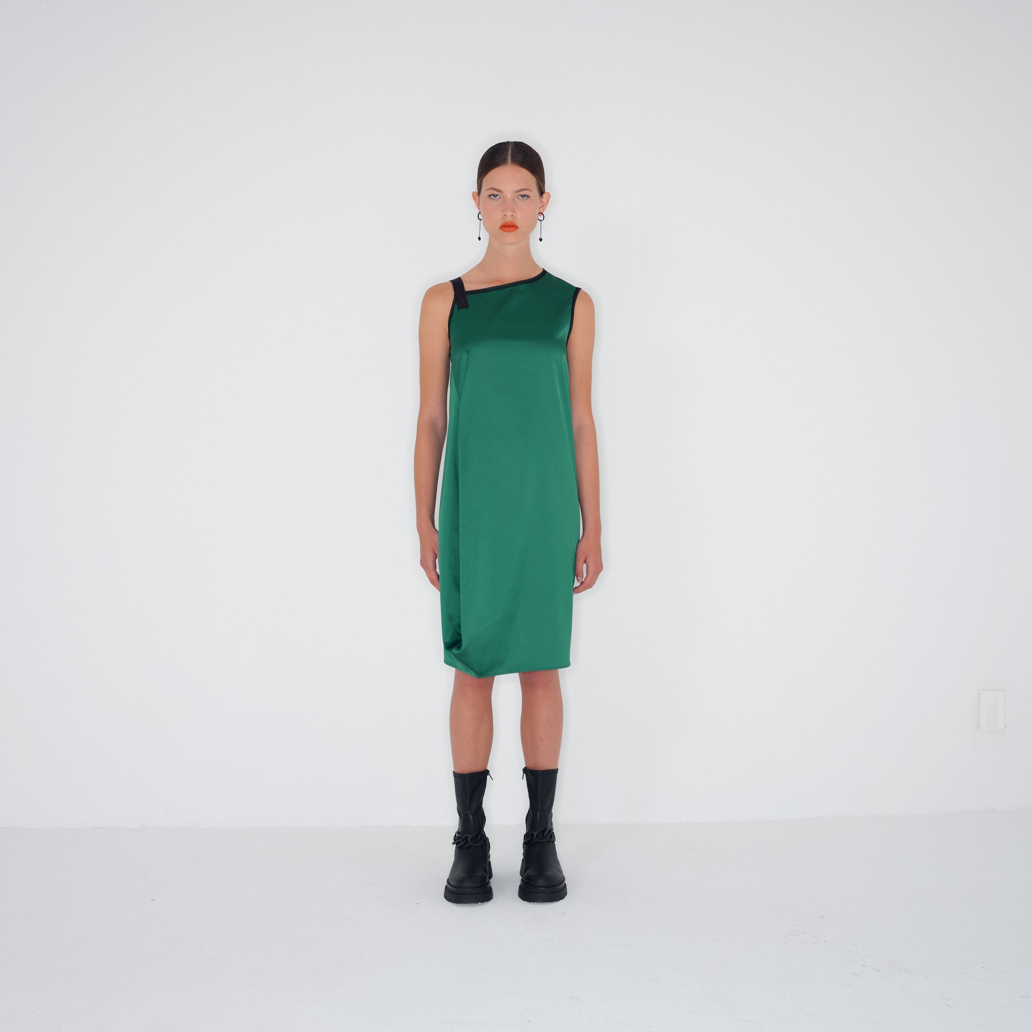 Dress ZANNIE2 | Emerald/Black | Maison Marie Saint Pierre