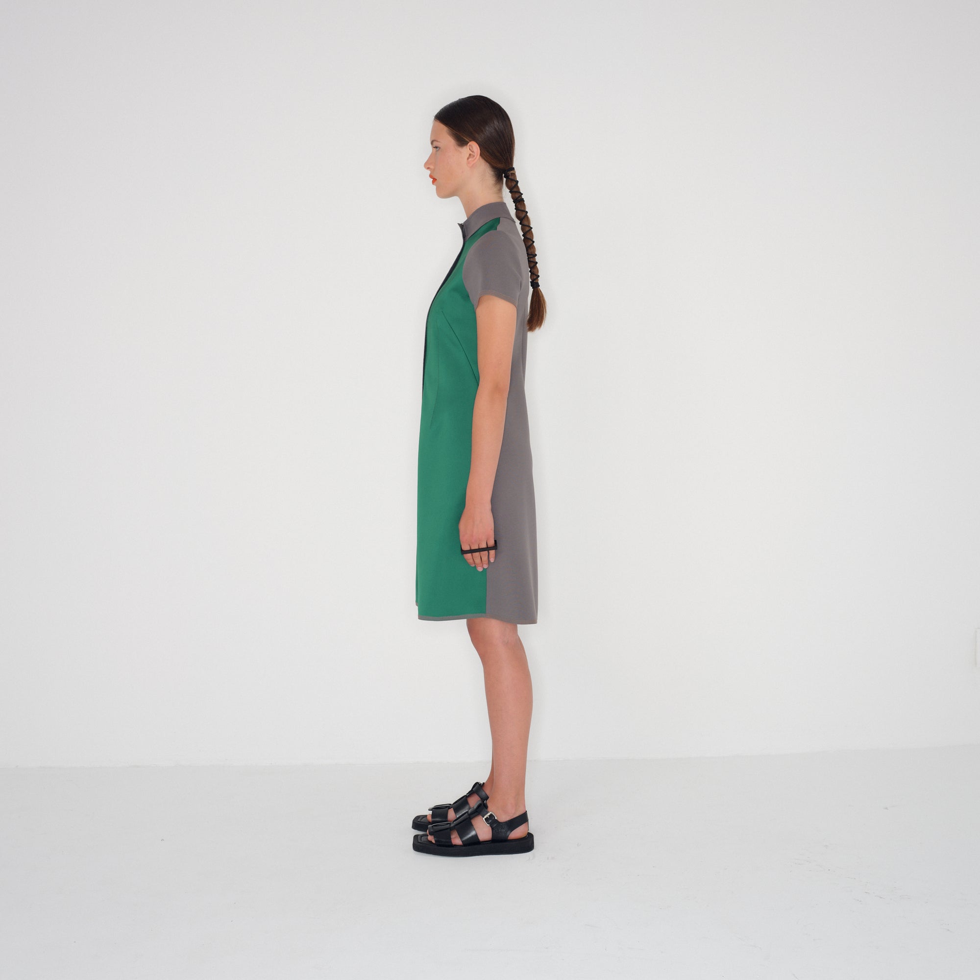 Dress ZEHANNO | Emerald/Pewter | Maison Marie Saint Pierre