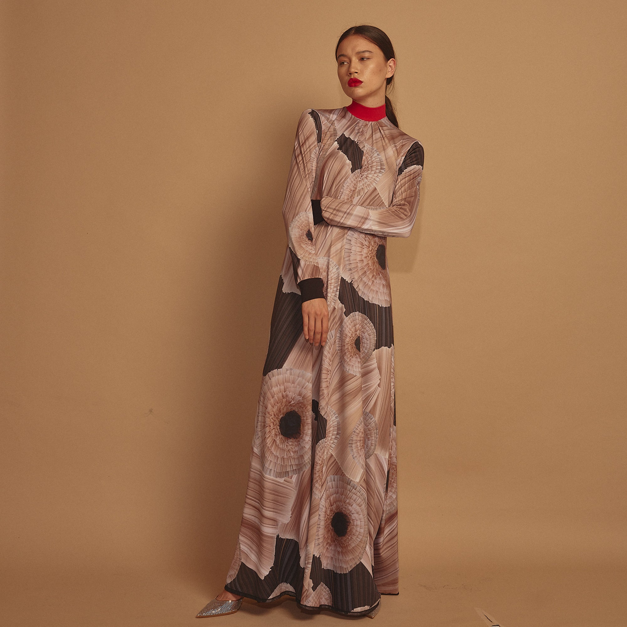 Dress TINDQUIST | Abstract Print/Ruby | Maison Marie Saint Pierre