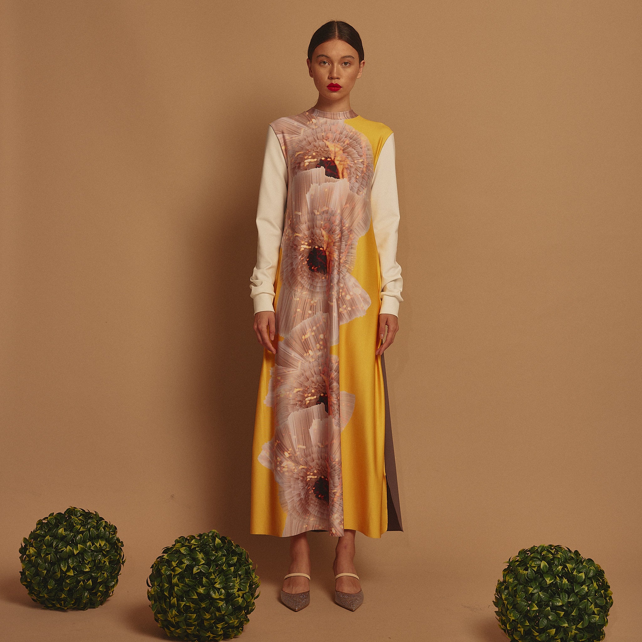 Dress TORETI | Yellow Print | Maison Marie Saint Pierre