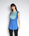 Lotus Top | Royal Blue/Abstract Floral