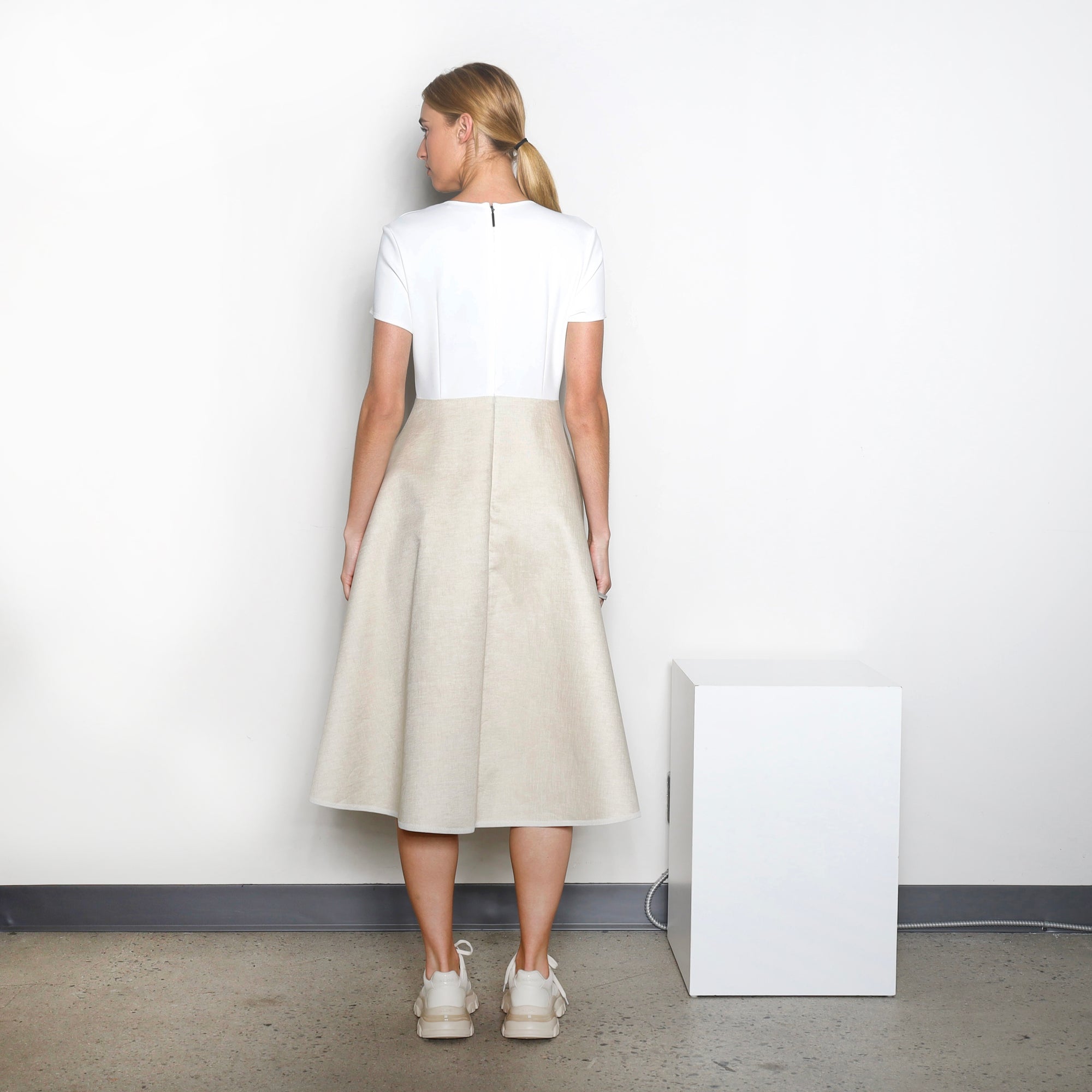 Dress ZENDI | White/Sand | Maison Marie Saint Pierre